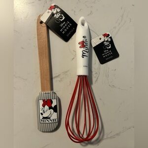 Disney Minnie Mouse Kitchen Utensil Set – Spatula (8.5”) & Whisk (8.5”)- NEW